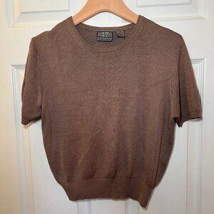 Vintage Silk Knit Top in Taupe
